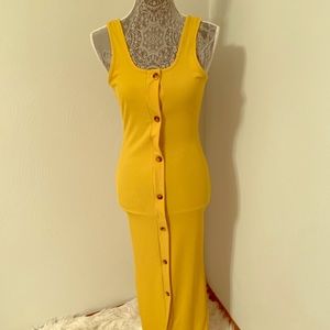 Sexy Mustard Long Dress